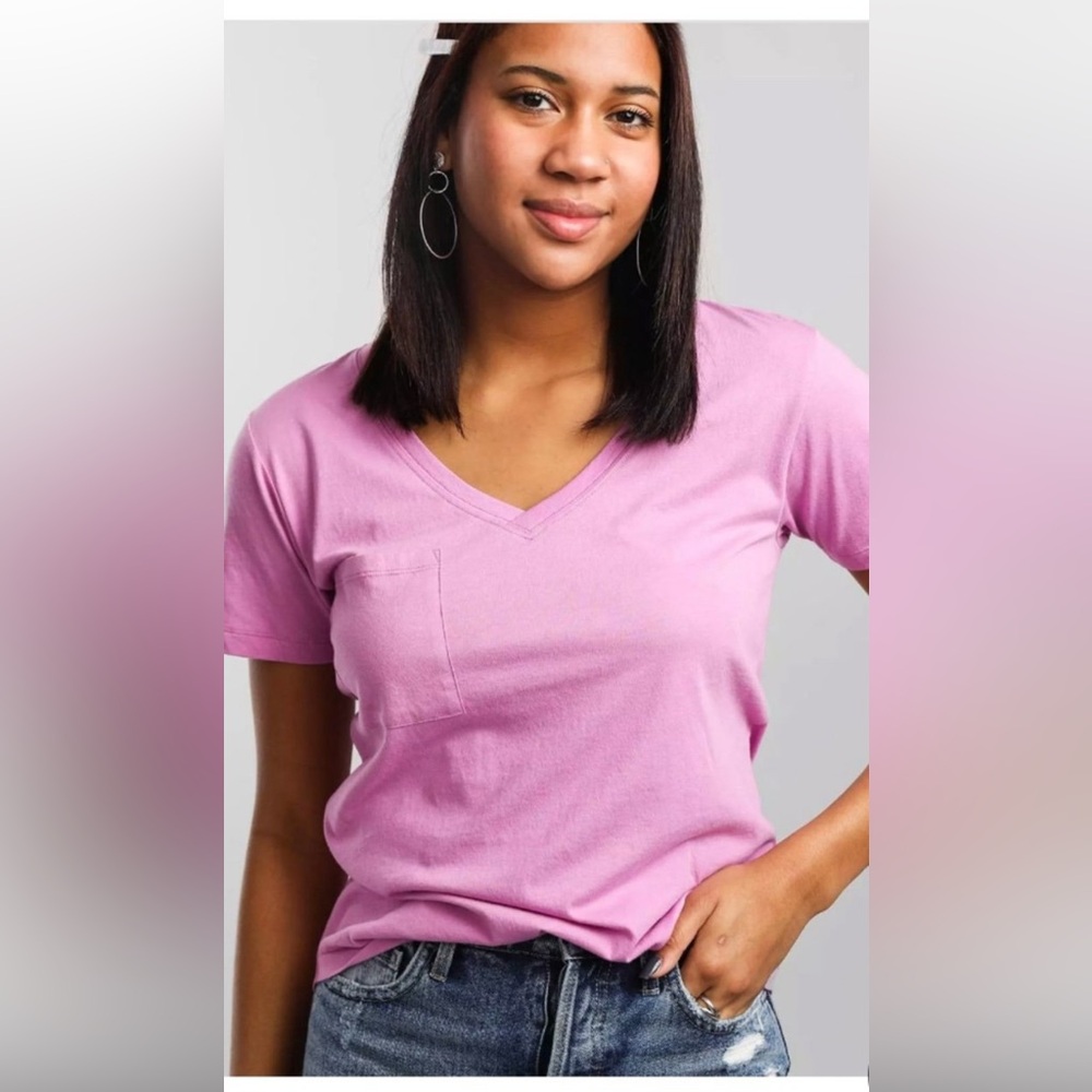 White Crow Lavender V-Neck Tee